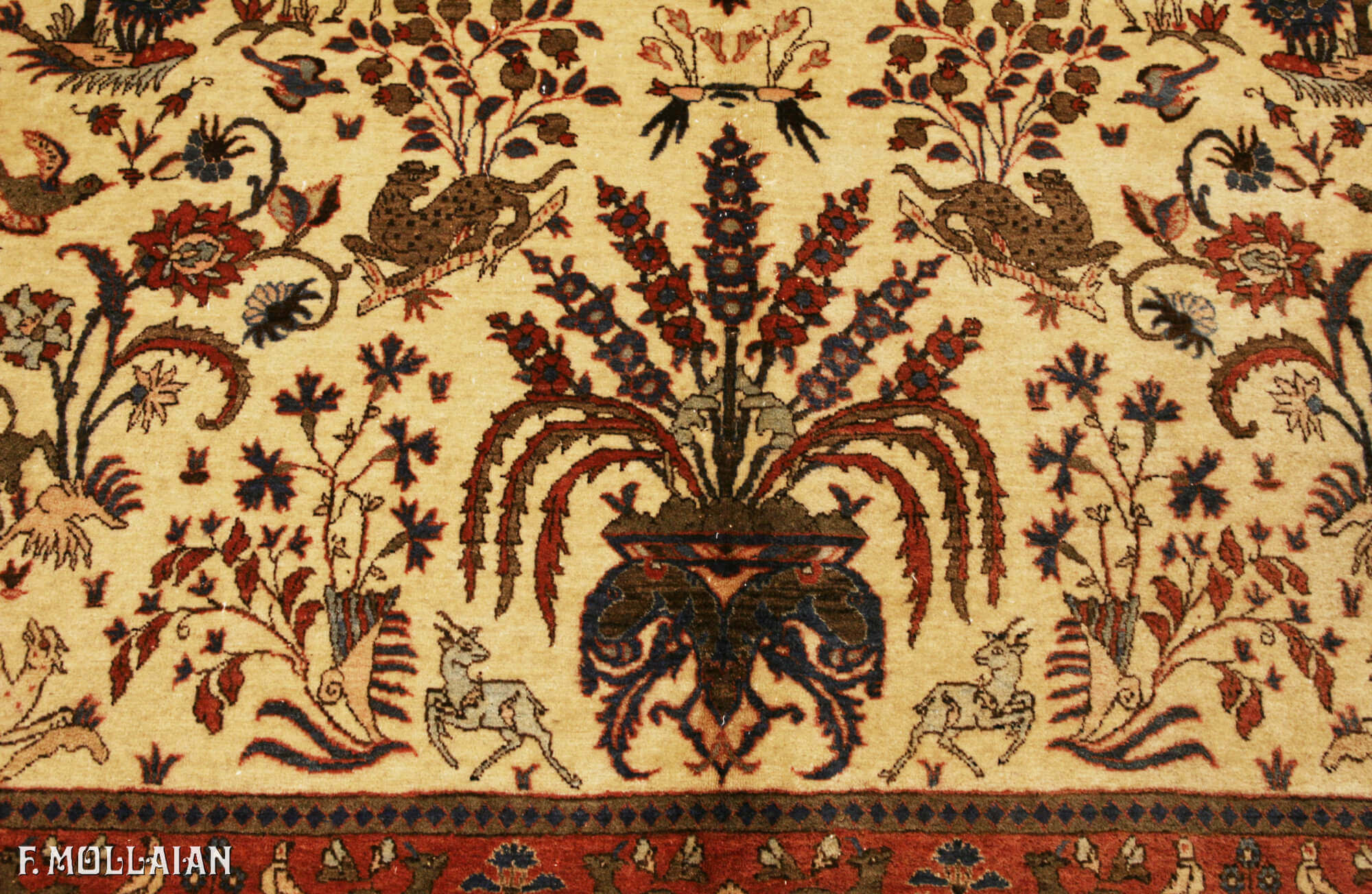 Semi-Antique Persian Qum Old Carpet n°:60903231